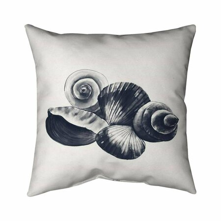 BEGIN HOME DECOR 26 x 26 in. Blue Seaside Shells-Double Sided Print Indoor Pillow 5541-2626-CO129-1